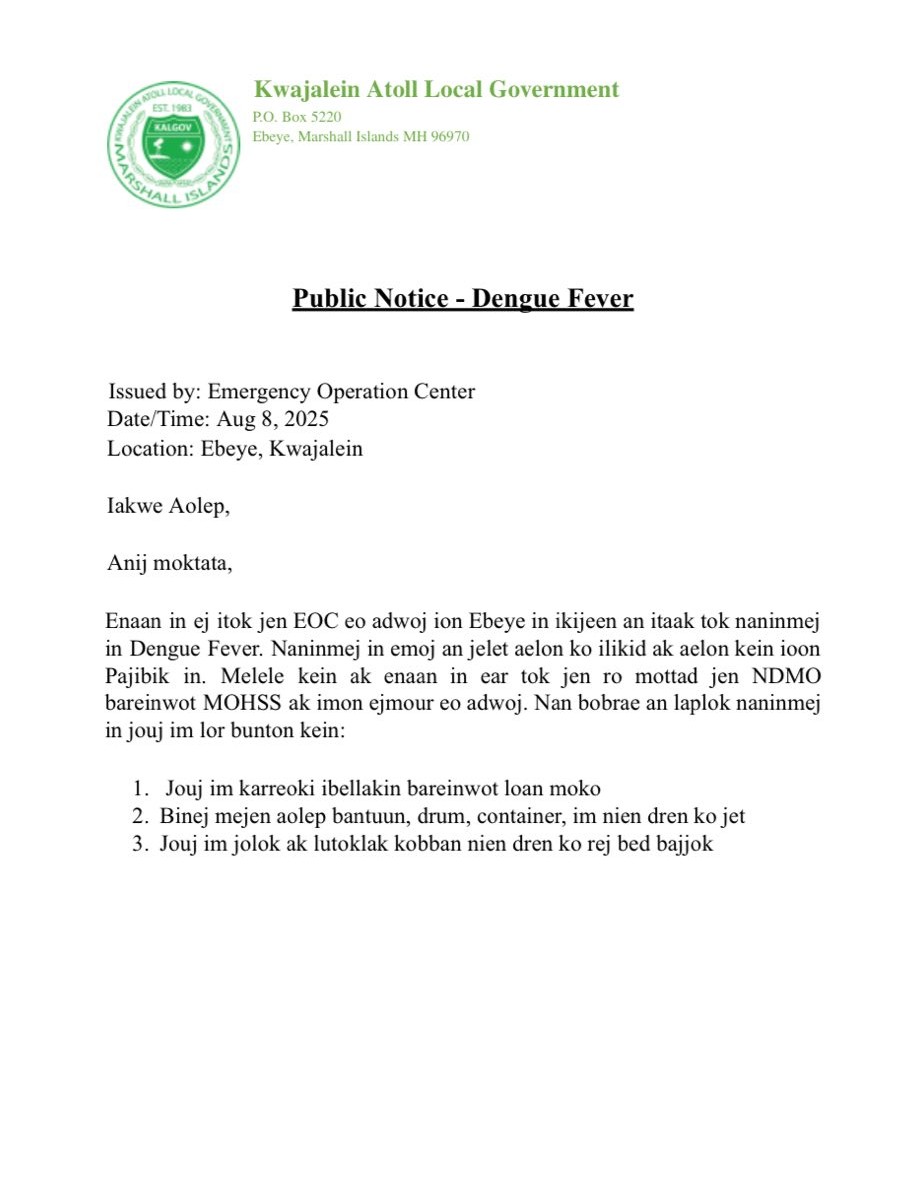 Public Notice – Dengue Fever